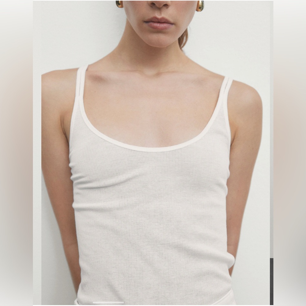 MASSIMO DUTTI DOUBLE RIBBED VEST TOP